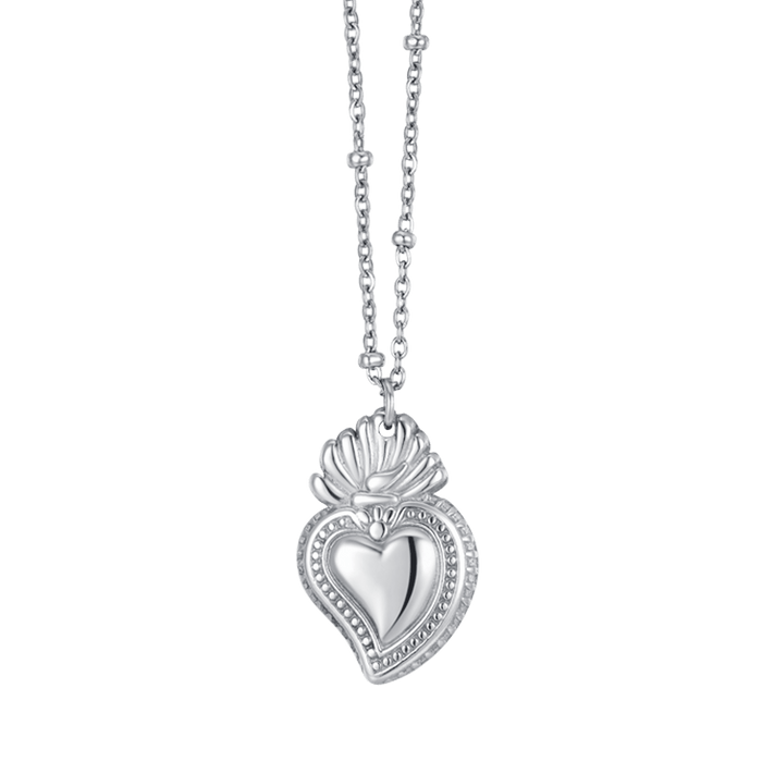 COLLIER FEMME EN ACIER AVEC SACRÉ COEUR