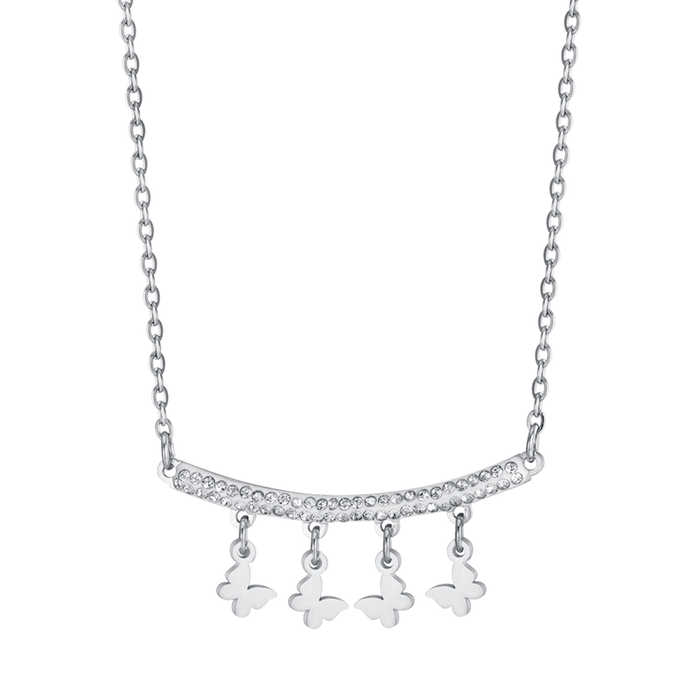 COLLANA DONNA IN ACCIAIO CON CIONDOLI FARFALLE