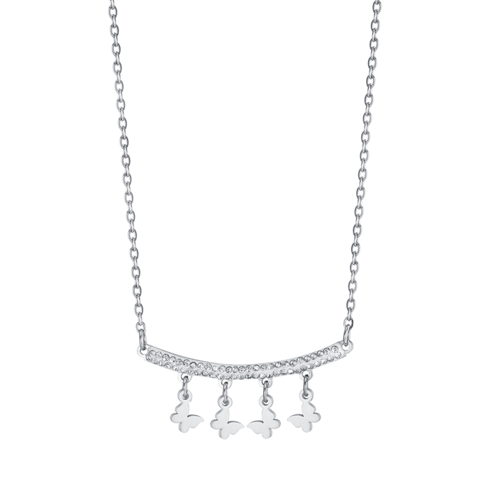 COLLANA DONNA IN ACCIAIO CON CIONDOLI FARFALLE