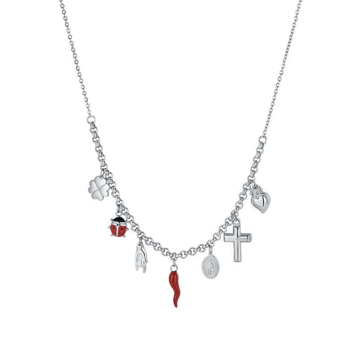 COLLANA DONNA IN ACCIAIO CON CHARMS