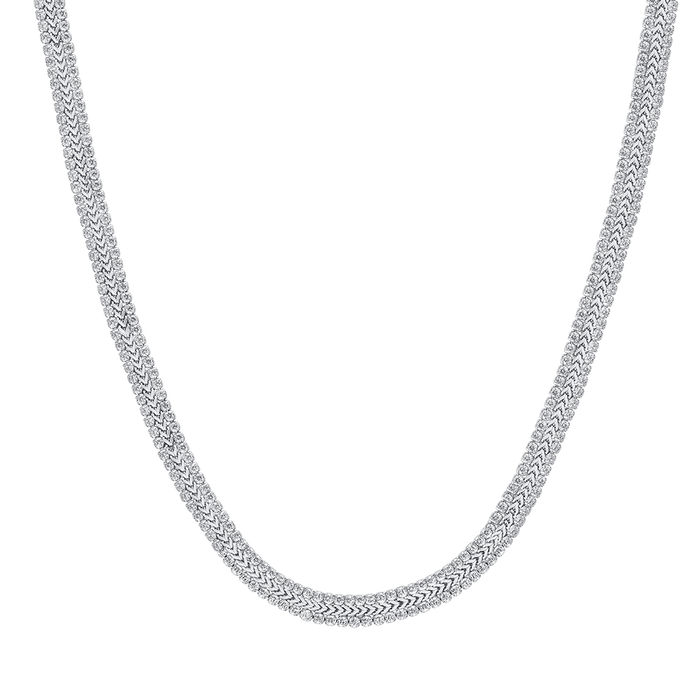 WOMEN'S TENNIS NECKLACE IN STEEL WITH WHITE CRYSTALS
