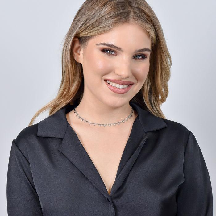 COLLANA DONNA IN ACCIAIO CON ROMBI