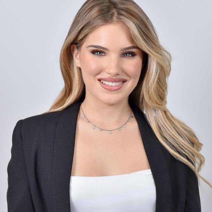 COLLIER FEMME EN ACIER SISSI STAR ET CRISTAUX