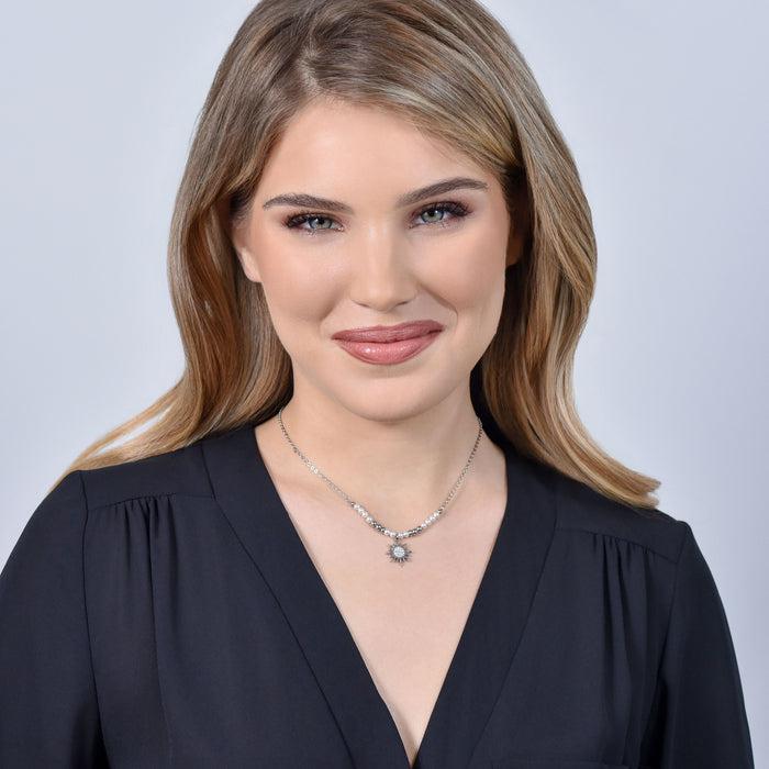 COLLIER FEMME EN ACIER AVEC PERLES ET SOLEIL