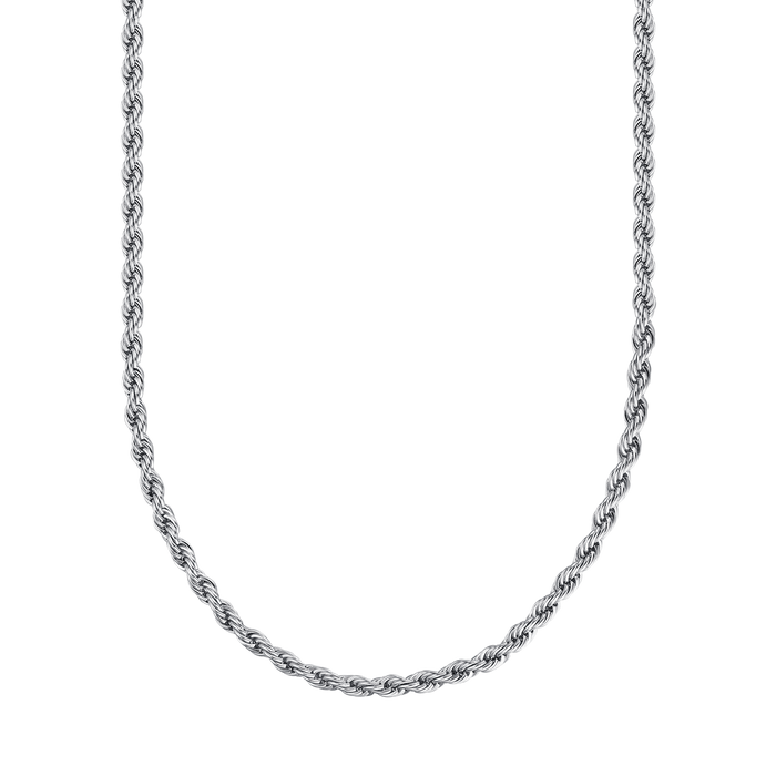 UNISEX TORCHON NECKLACE IN STEEL 4 MM