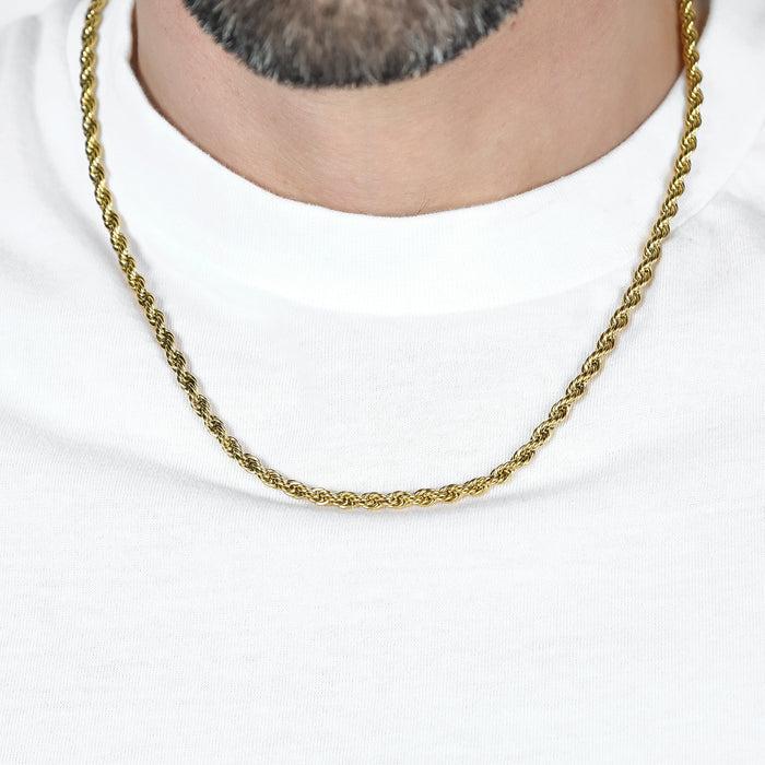 UNISEX TORCHON NECKLACE IN STEEL 4 MM