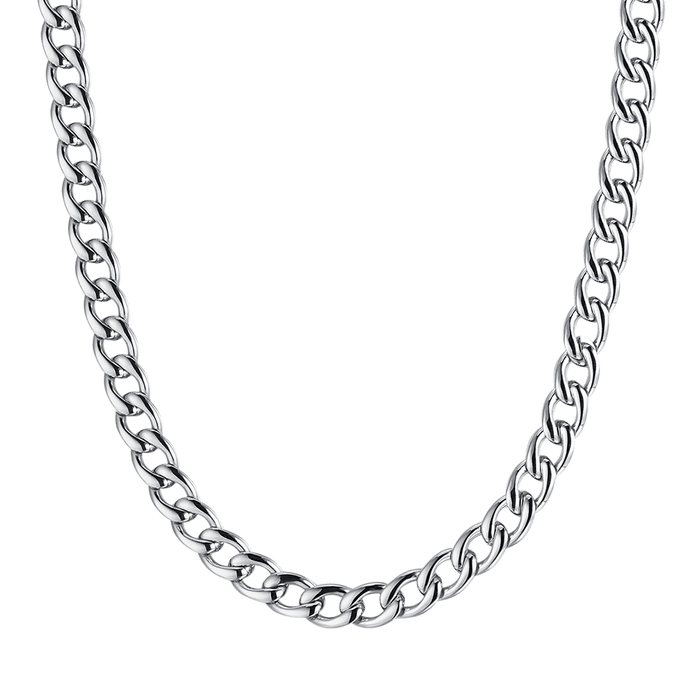 COLLANA UOMO IN ACCIAIO CON MAGLIA GROUMETTE 9 MM