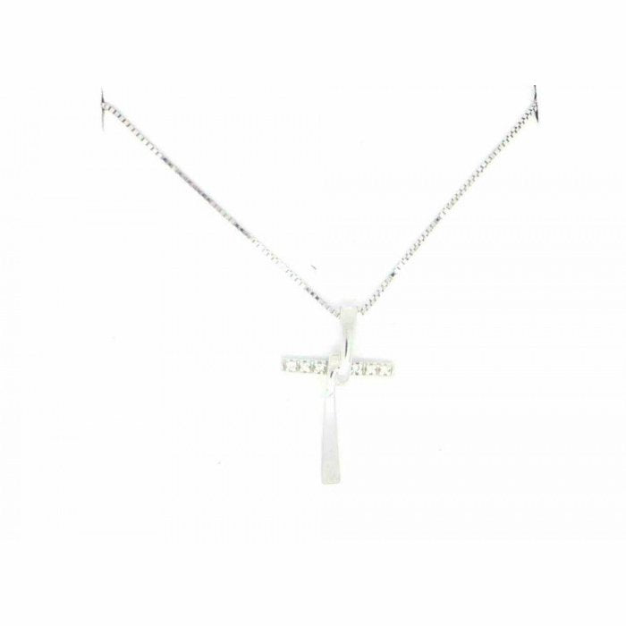 Girocollo croce con brillanti