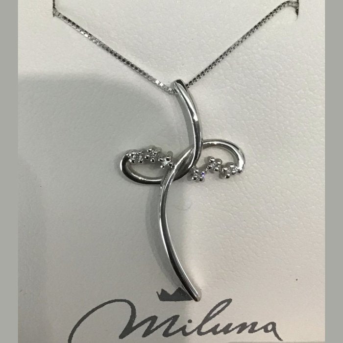Girocollo croce con brillanti