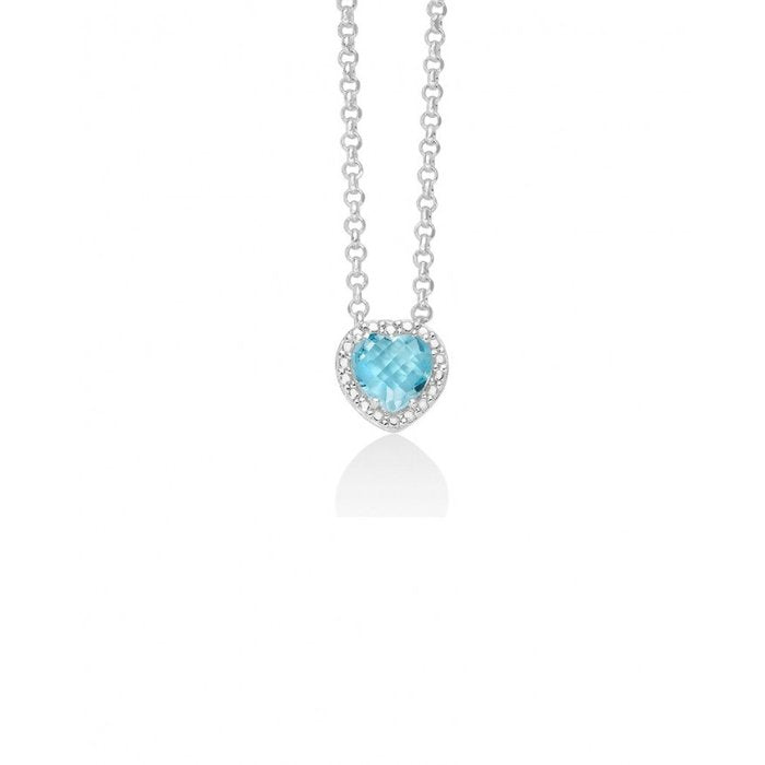 Collier con pendente topazio azzurro