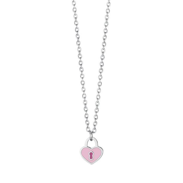 GIRL'S STEEL NECKLACE WITH HEART PADLOCK