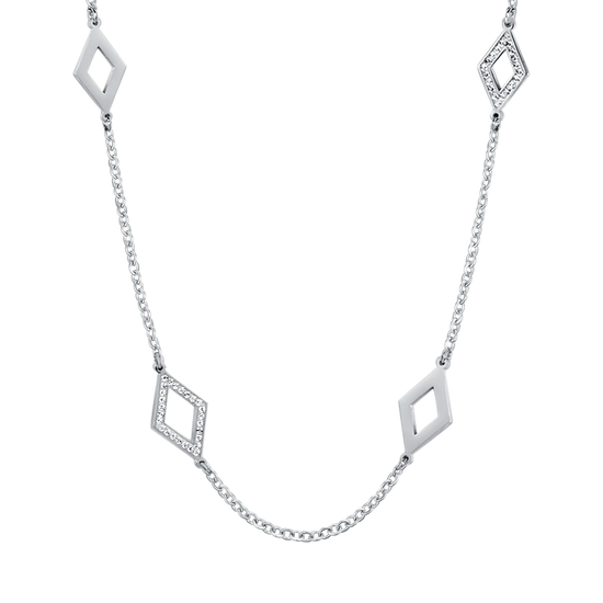 COLLANA DONNA IN ACCIAIO CON CRISTALLI BIANCHI