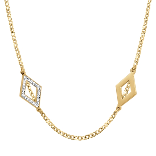 COLLANA DONNA IN ACCIAIO CON CRISTALLI BIANCHI