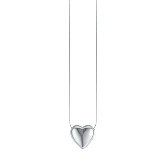 COLLIER EN ACIER POUR FEMME AVEC UN CŒUR PLEIN