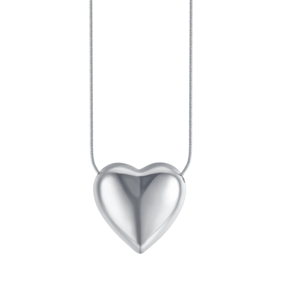 COLLANA DONNA IN ACCIAIO CON CUORE PIENO