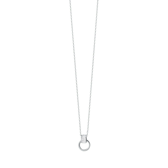 COLLANA DONNA IN ACCIAIO CON ELEMENTO CON CRISTALLI BIANCHI