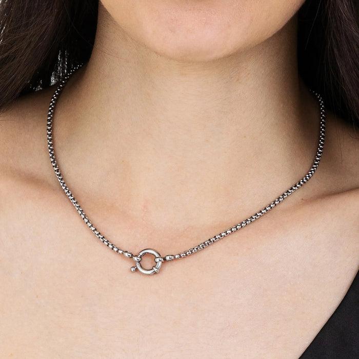 COLLANA DONNA IN ACCIAIO CON MOSCHETTONE