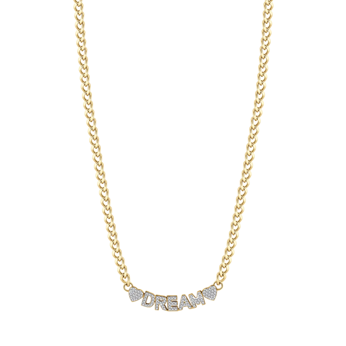COLLANA DONNA IN ACCIAIO DORATO DREAM CON CRISTALLI BIANCHI