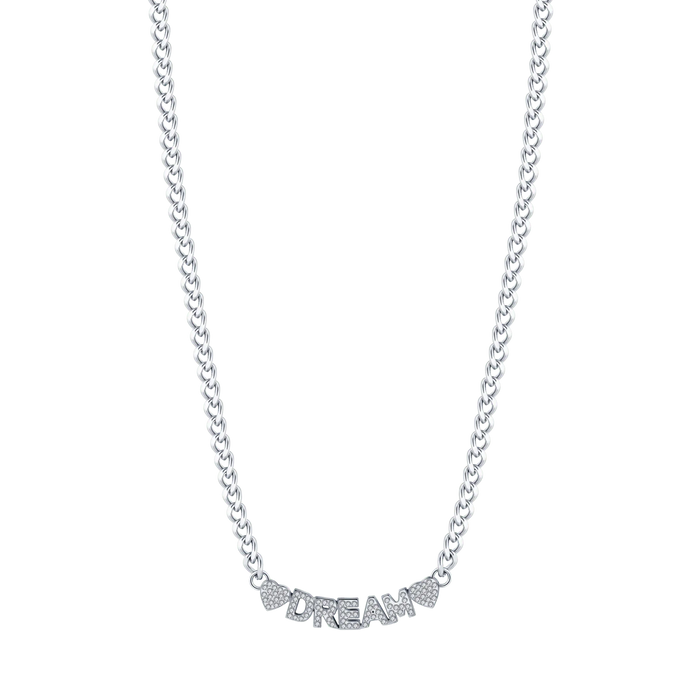 COLLANA DONNA IN ACCIAIO DREAM CON CRISTALLI BIANCHI