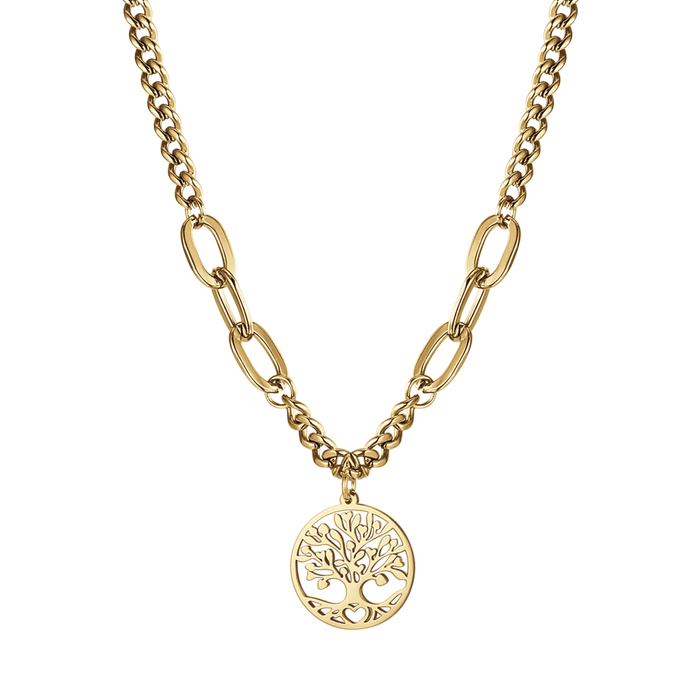 COLLANA DONNA IN ACCIAIO IP GOLD CON ALBERO DELLA VITA