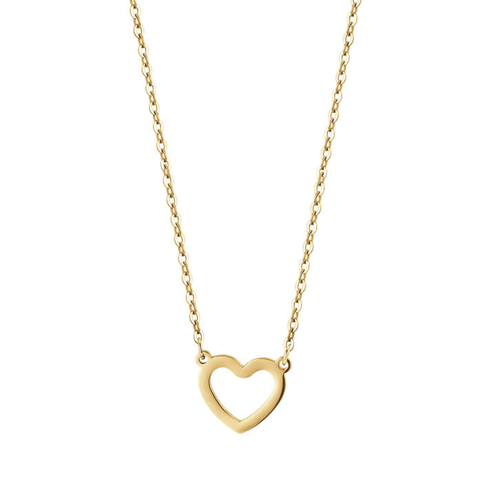 COLLANA DONNA IN ACCIAIO IP GOLD CON CUORE GOLD