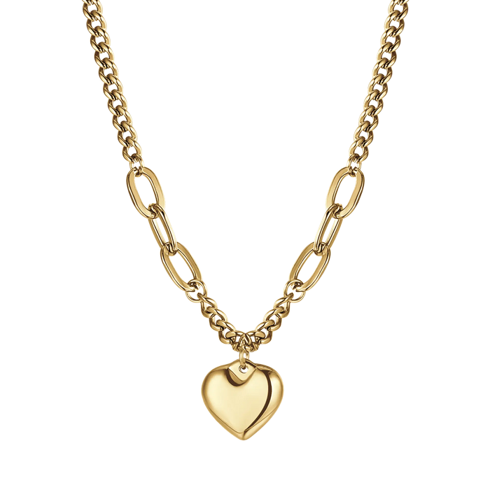 COLLANA DONNA IN ACCIAIO IP GOLD CON CUORE PENDENTE