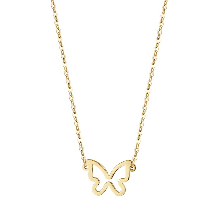 COLLANA DONNA IN ACCIAIO IP GOLD CON FARFALLA GOLD