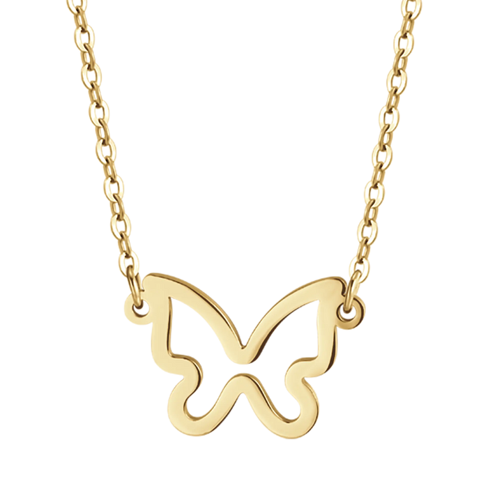 COLLANA DONNA IN ACCIAIO IP GOLD CON FARFALLA GOLD