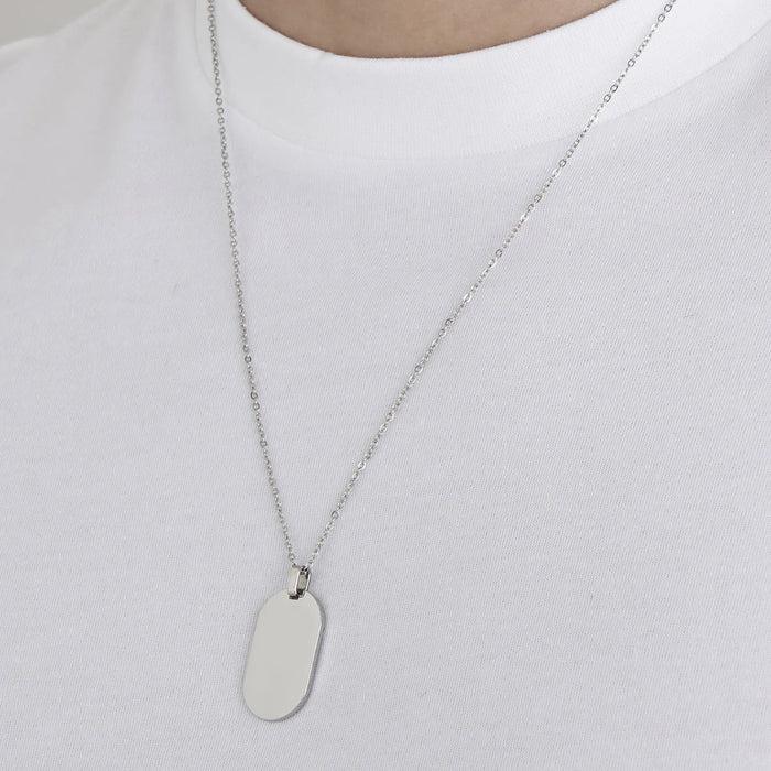 COLLIER HOMME EN ACIER AVEC PLAQUE PERSONNALISABLE