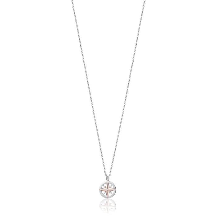 MEN'S NECKLACE IN STEEL WITH WIND ROSE IP ROSE