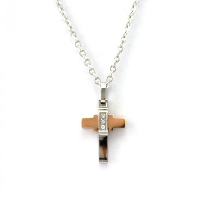 Girocollo pendente croce bicolore br 0.03