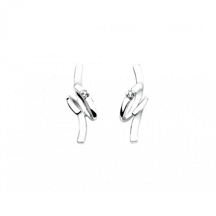 Boucles d'oreilles spirales avec brillants
