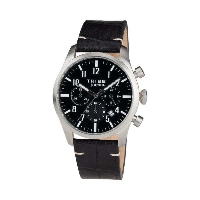 CLASSIC ELEGANCE CHRONOGRAPH WITH BLACK DIAL AND WHITE INDEXES