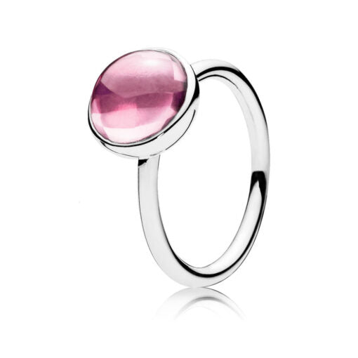 Anello goccia poetica rosa