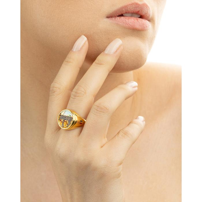 Fichi Vela Lapilli Ring Round Gold