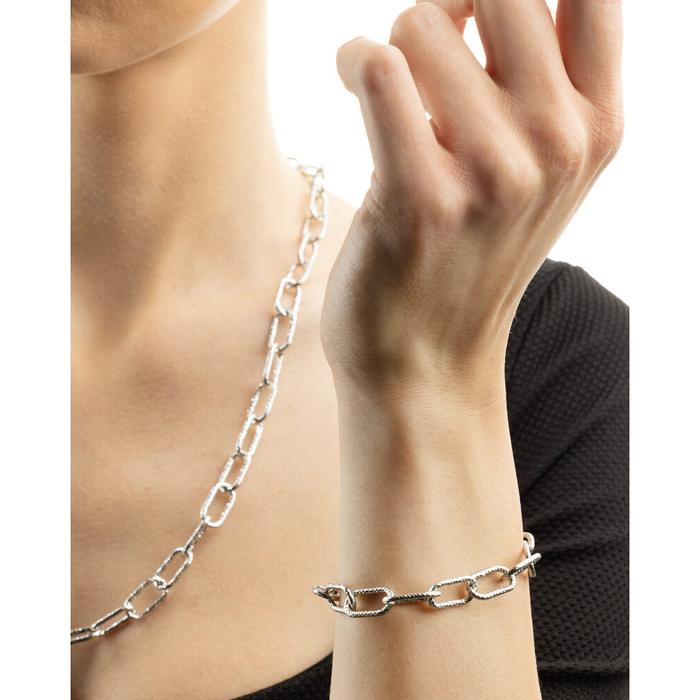 Bracelet en rhodium et diamants