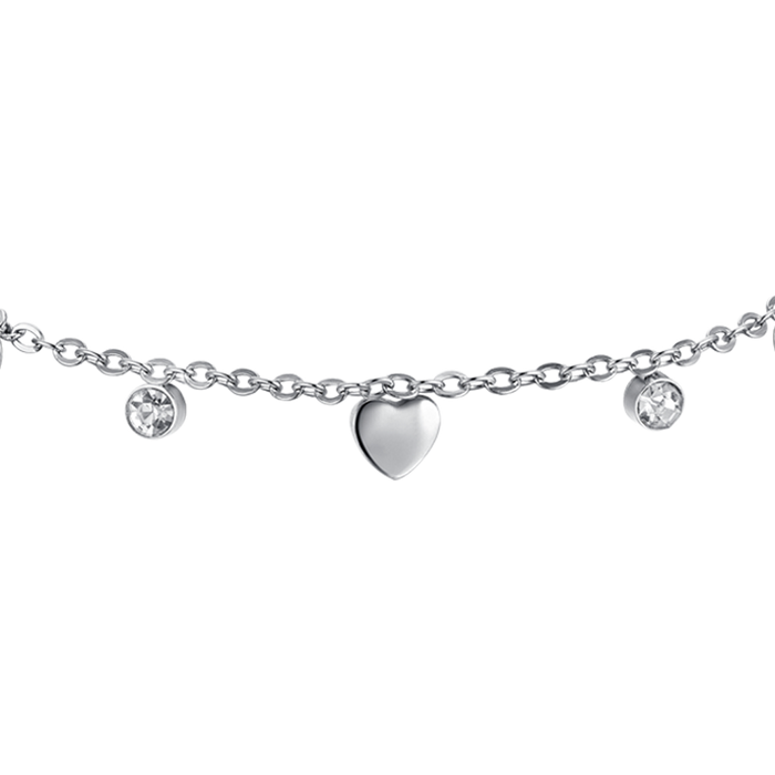 GIRL'S BRACELET IN STEEL WITH HEARTS AND CRYSTALS