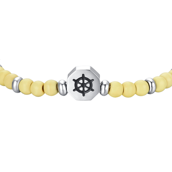BRACCIALE BAMBINO IN ACCIAIO TIMONE CON PIETRE GIALLE