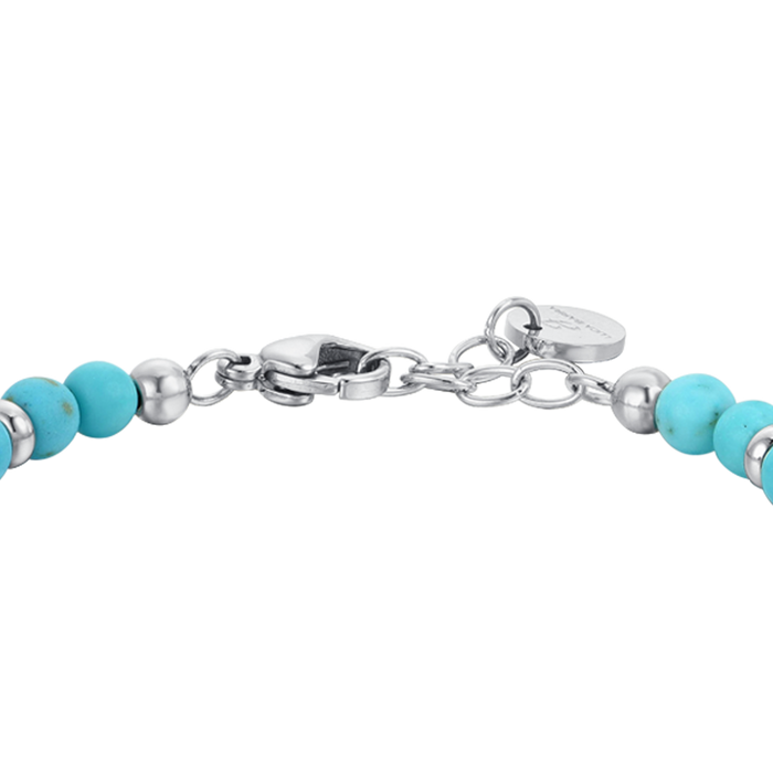 BRACCIALE BAMBINO IN ACCIAIO TIMONE CON PIETRE TURCHESI