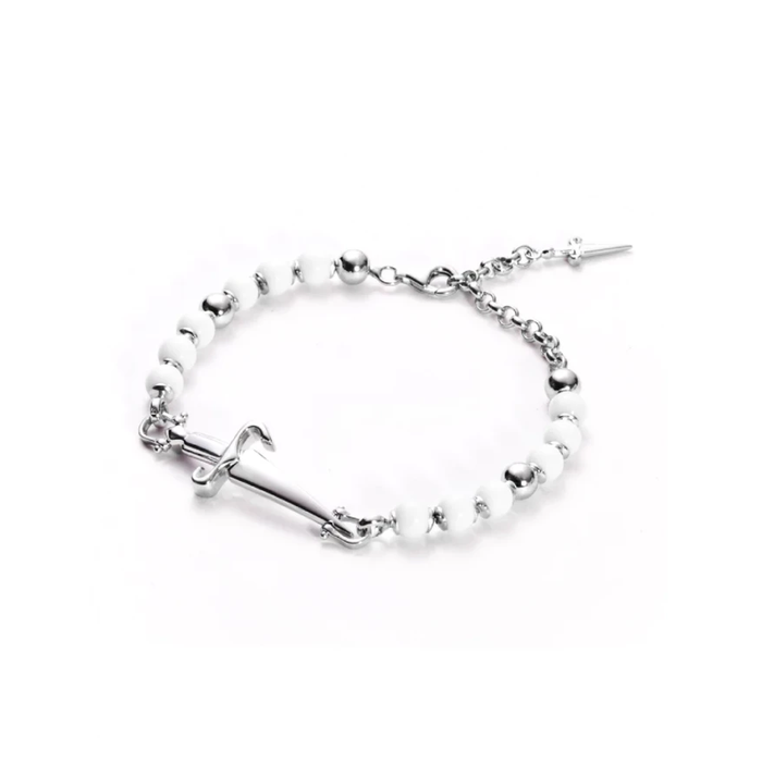 Bracelet chapelet blanc