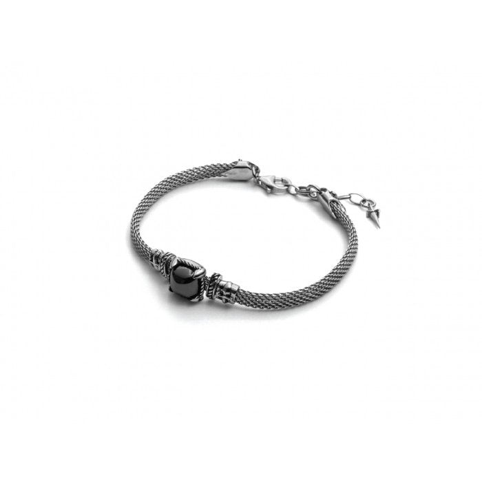 Bracciale rete pietra nera