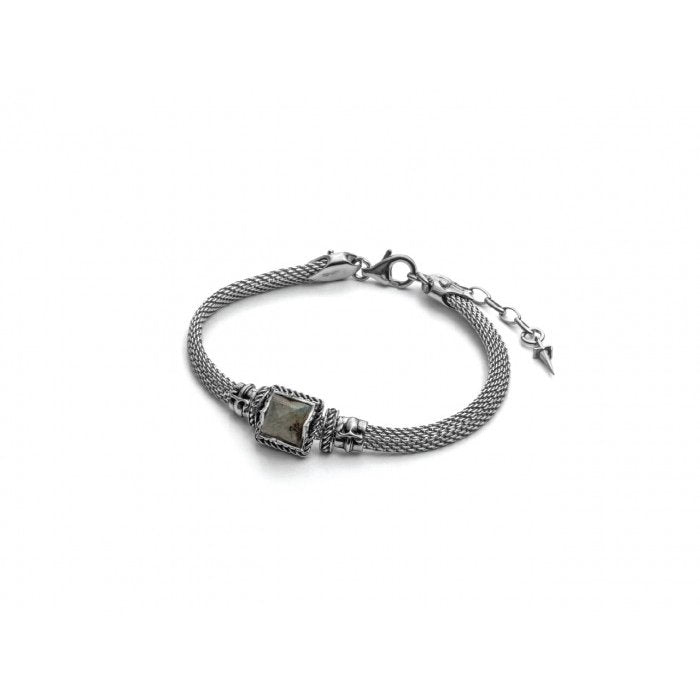 Bracelet en maille de pierre grise