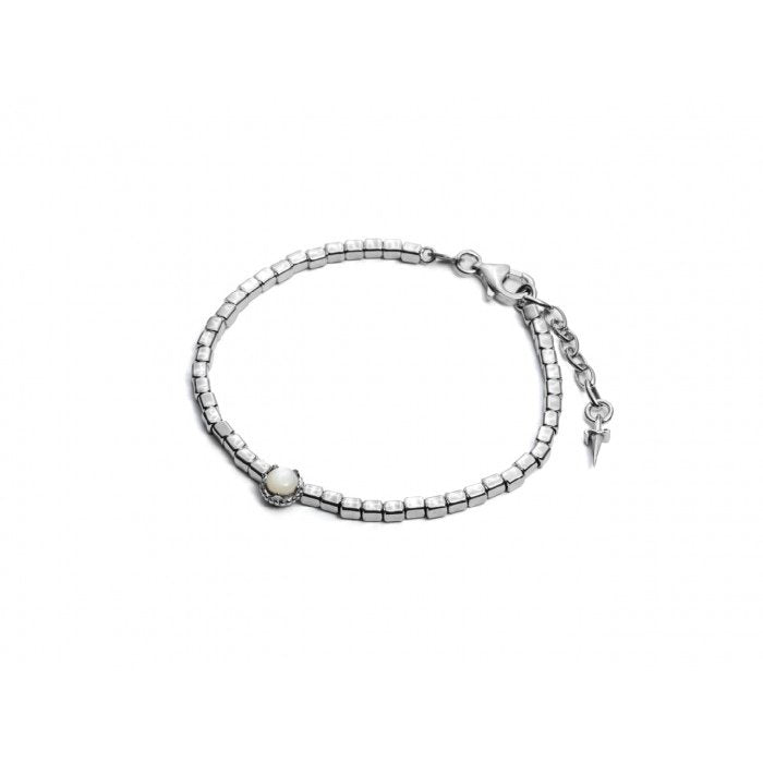 Bracelet rondelle de pierre blanche
