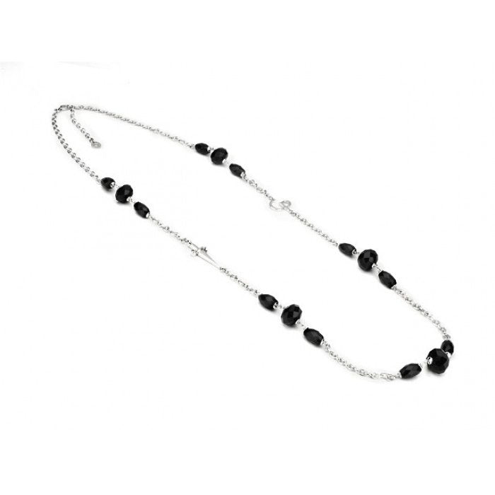 Collana argento pietre nere