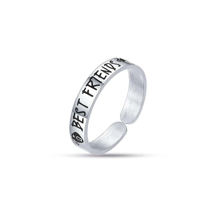 Anello in acciaio best friends
