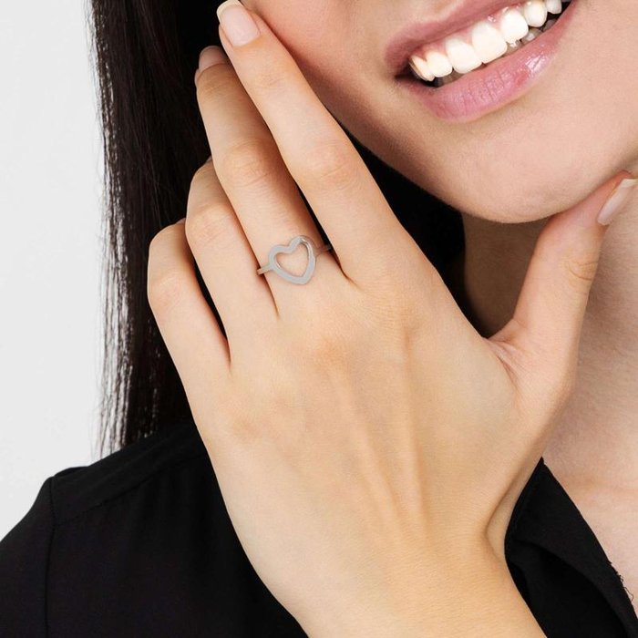 Steel ring with heart