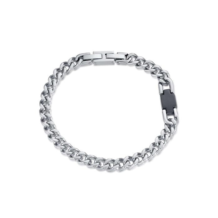 Bracelet en acier avec élément IP noir