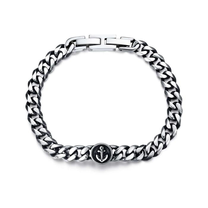Bracelet en acier avec ancre
