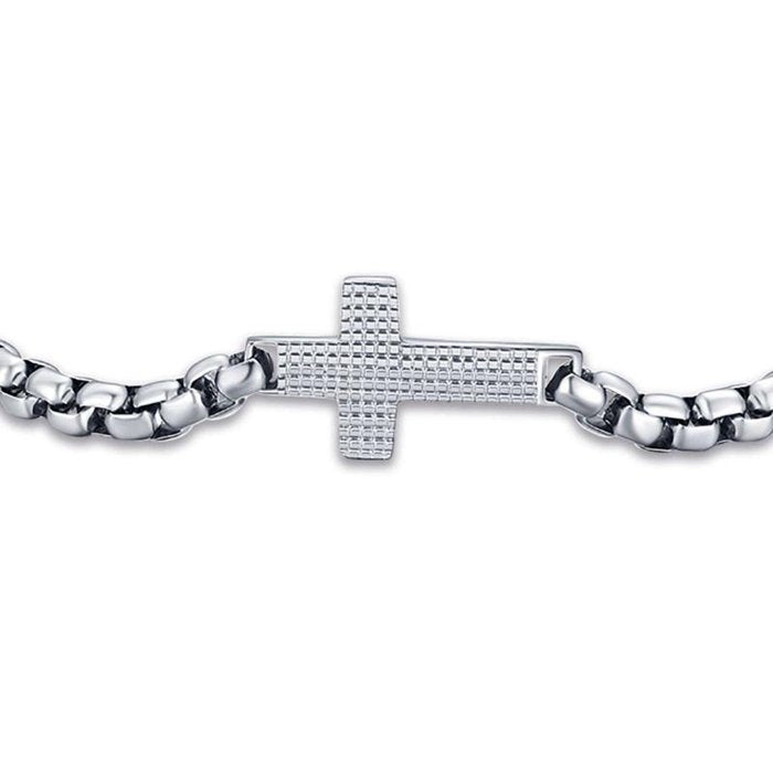 Bracciale in acciaio con croce
