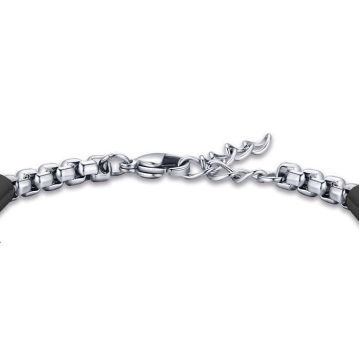 Bracciale in acciaio con elementi ip nero